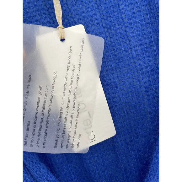 Forte Forte Women's Mohair Sweater Cardigan Duster Ribbed Coat Blue OS - Picture 12 of 14